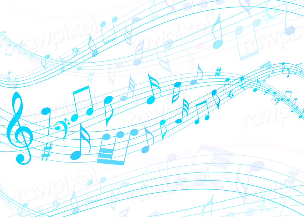 Music notes png sticker, blue